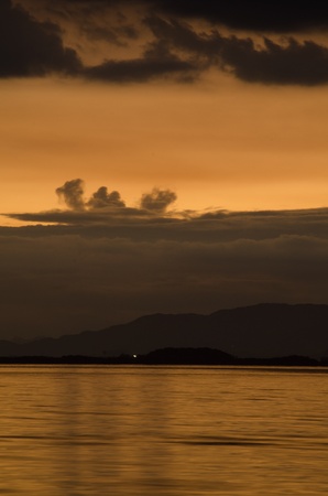 sea of evening glow の写真素材