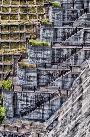 Stairs of dam の写真素材