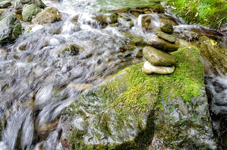 stone which was able to maintain balance の写真素材