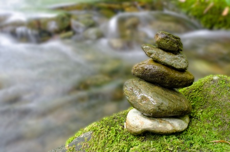 stone which was able to maintain balance の写真素材
