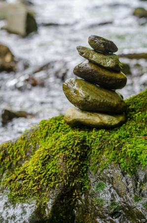 stone which was able to maintain balance の写真素材