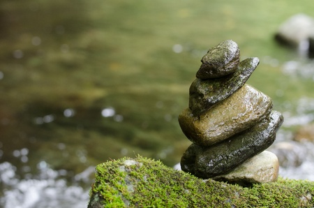 stone which was able to maintain balance の写真素材