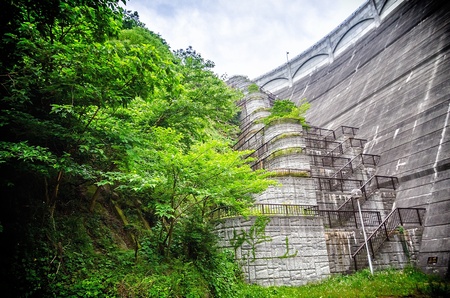 Stairs of dam の写真素材
