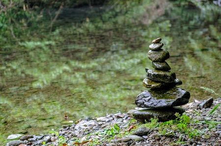stone which was able to maintain balance の写真素材