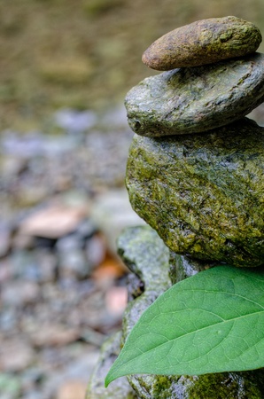 stone which was able to maintain balance の写真素材