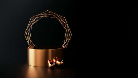 Bronze 3D podium mockup display background
