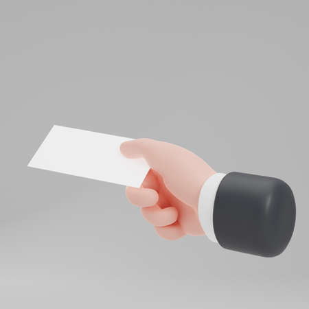 3D hand holding a card