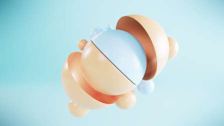 Orange and blue pastel abstract 3D background
