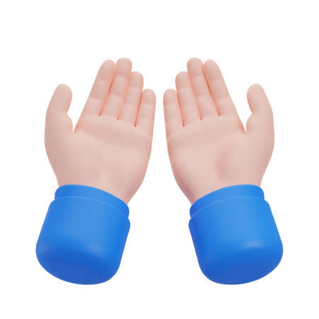 3D cupped hands