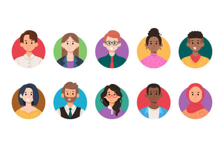 Smiling avatar icons