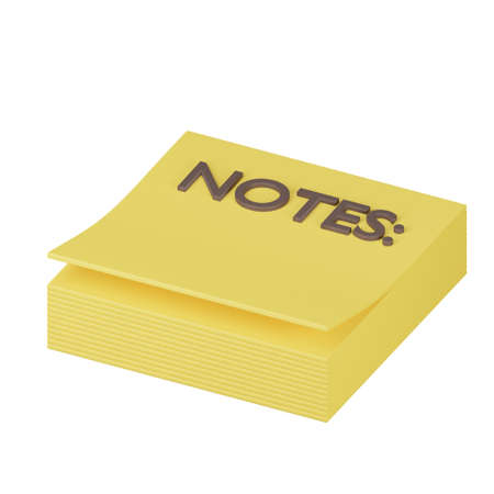 3D yellow sticky notes