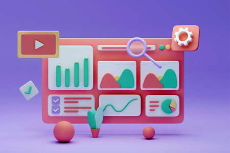 3D chart analysis conceptの写真素材