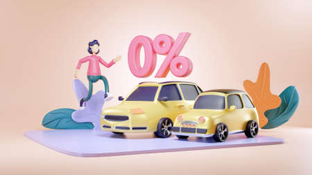 3D car purchase conceptの写真素材