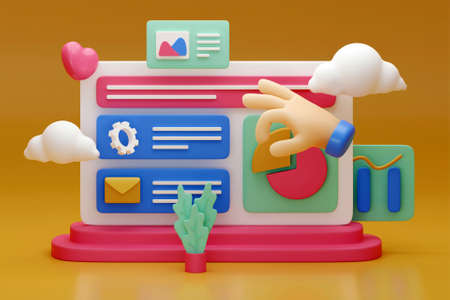 3D chart analysis conceptの写真素材