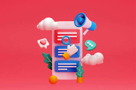 3D E-commerce analysis conceptの写真素材