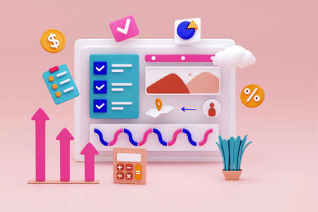 3D chart analysis conceptの写真素材