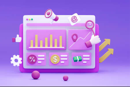 3D chart analysis conceptの写真素材