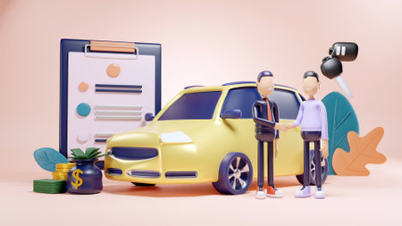 3D car purchase conceptの写真素材