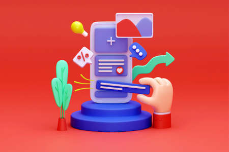 3D E-commerce analysis conceptの写真素材