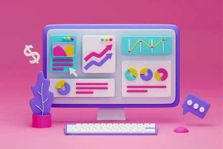 3D chart analysis conceptの写真素材