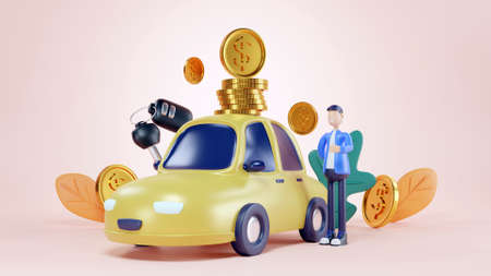 3D car purchase conceptの写真素材