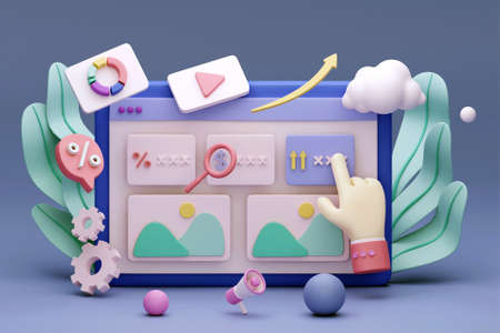 3D E-commerce conceptの写真素材