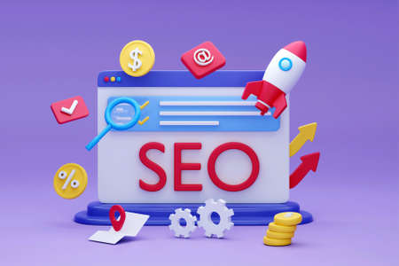 3D SEO conceptの写真素材
