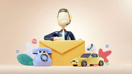 3D customer service conceptの写真素材
