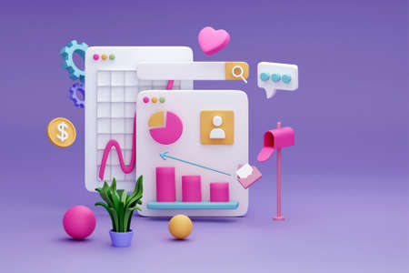 3D chart analysis conceptの写真素材
