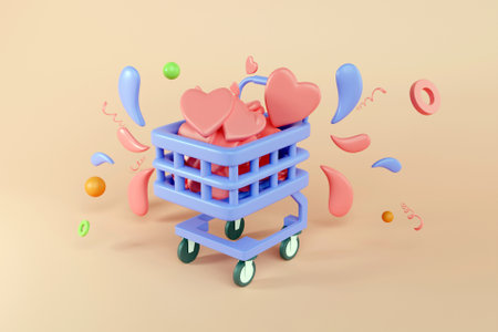 3D checkout favorite item conceptの写真素材