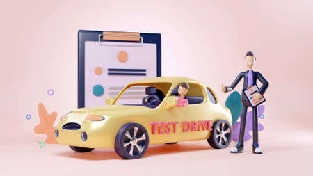 3D test drive conceptの写真素材