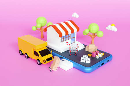 3D delivery conceptの写真素材