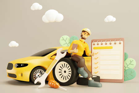 3D car service conceptの写真素材
