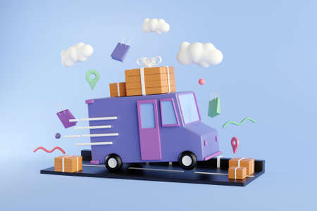 3D delivery conceptの写真素材