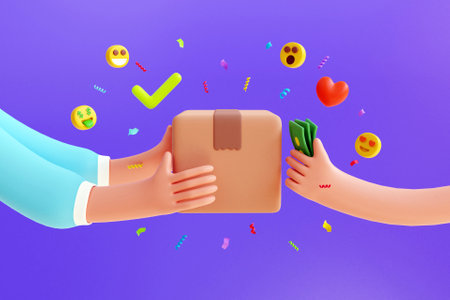 3D cash on delivery conceptの写真素材