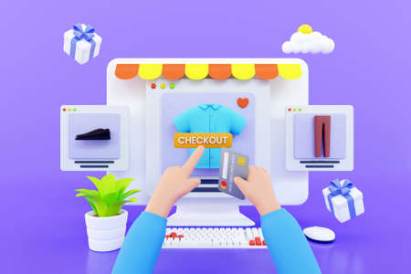 3D online store conceptの写真素材