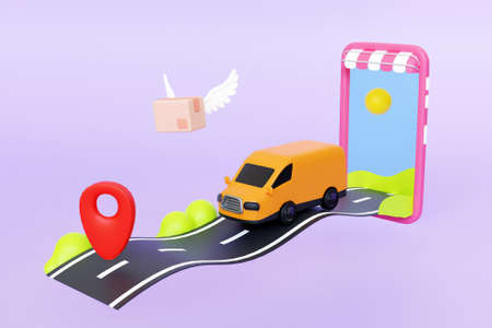 3D tracking delivery conceptの写真素材