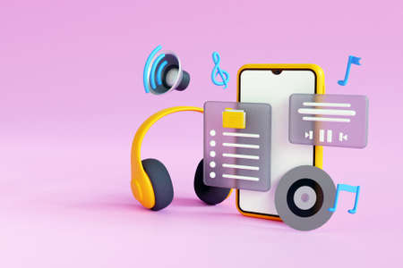 3D audio files conceptの写真素材