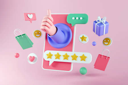 3D online shopping rating concept