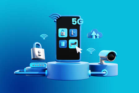 3D network security conceptの写真素材