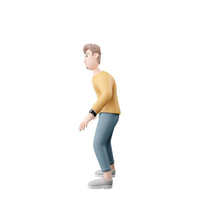 3D man in jacket standing