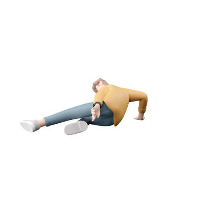 3D man in jacket dancing