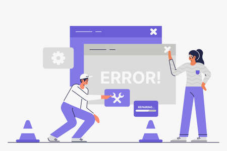Website repairing conceptのイラスト素材