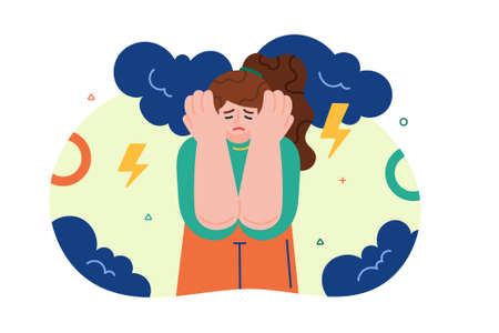 Woman feeling depressedのイラスト素材