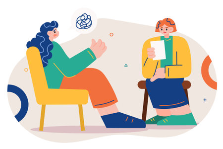 Woman having consultation with a counselorのイラスト素材