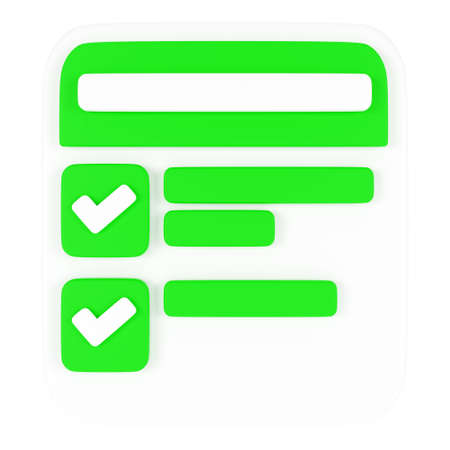 3D checklist isolated on white background