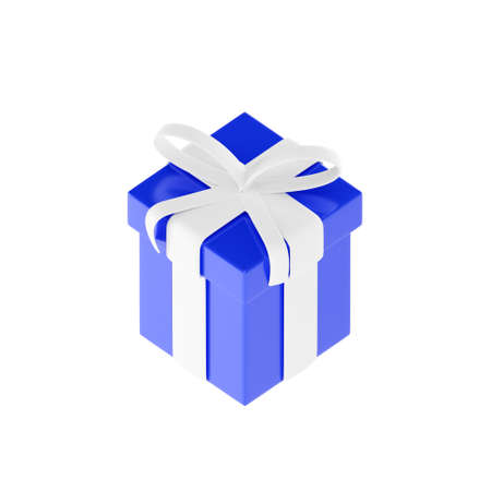 3D present wrapped with a ribbon
