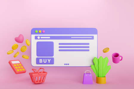 3D online shopping concept