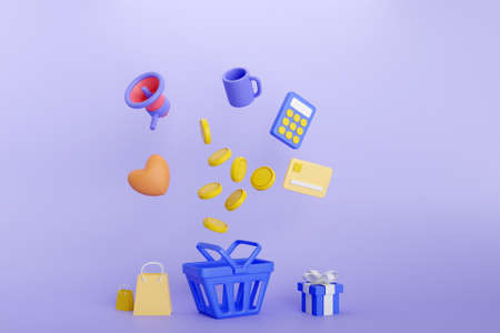 3D online shopping concept