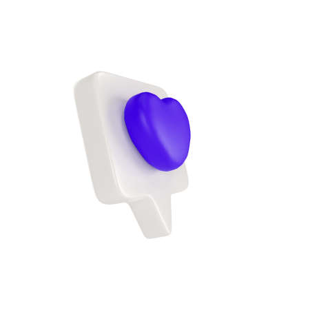 3D speech bubble with heart